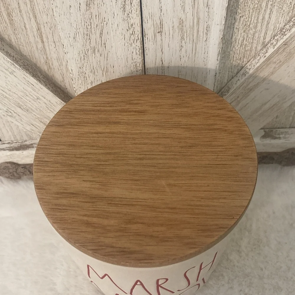 Rae Dunn Marshmallow Cellar with Wooden Lid